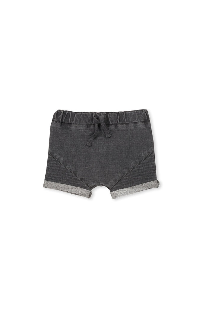 BABY STITCH TRACK SHORT WASHED GREY