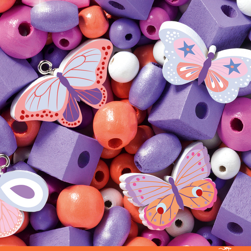 Colourful Butterfly Wooden Beads
