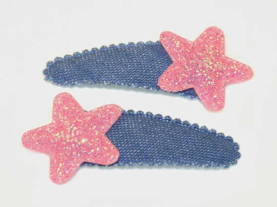 DENIM & GLITTER STAR SNAPS