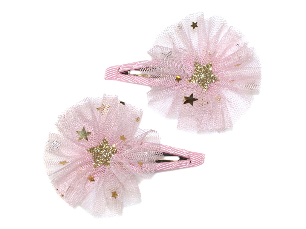 GOLD STAR TULLE ROSETTE SNAPS