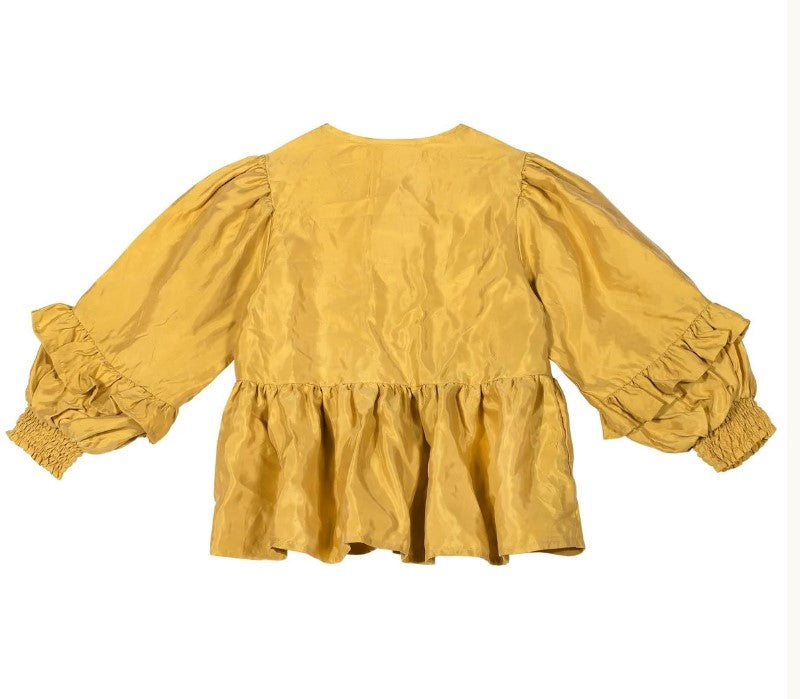 Shirred Top With Frills