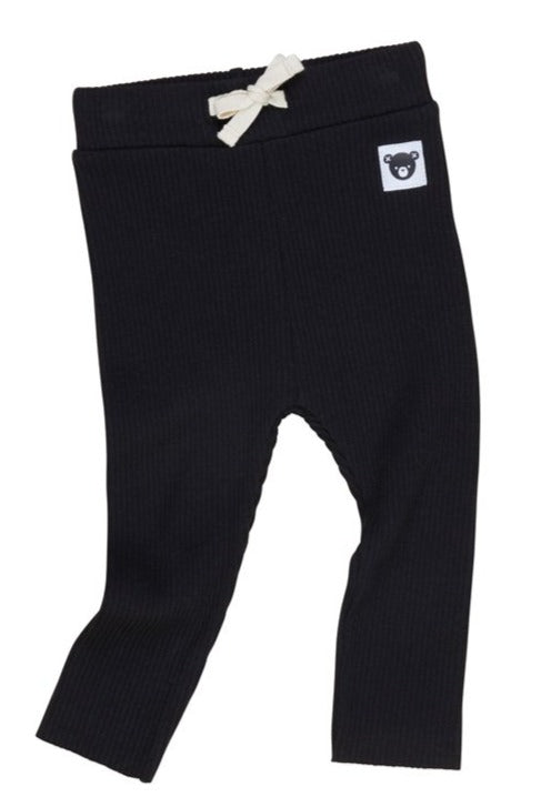 BLACK RIB LEGGINGS