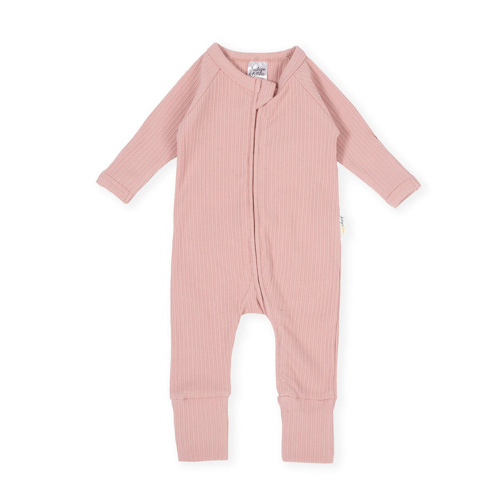 Ribbed Romper - Dusty Pink