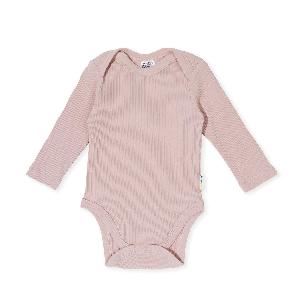 Jesse LS Ribbed Onesie - Dusty Pink