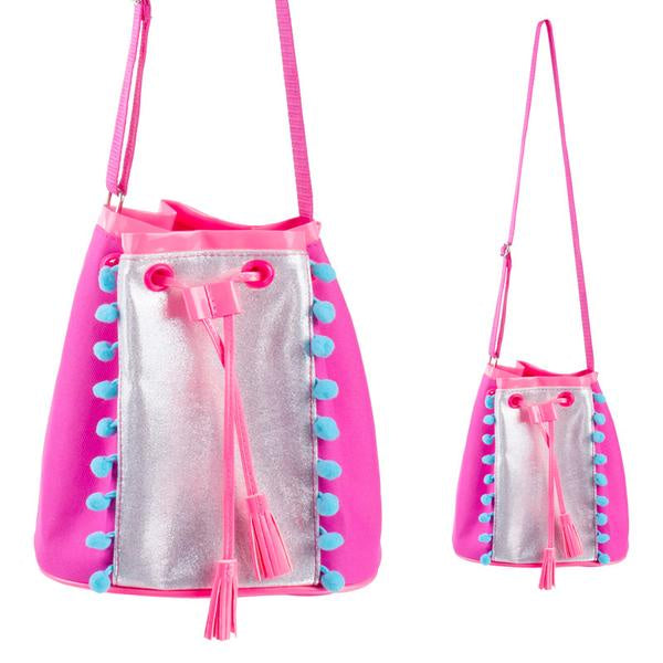 Pom pom party drawstring satchel-HP