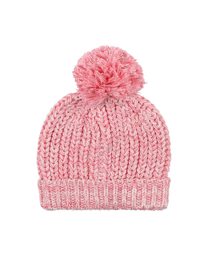 ESME RIB BEANIE - PINK MARLE