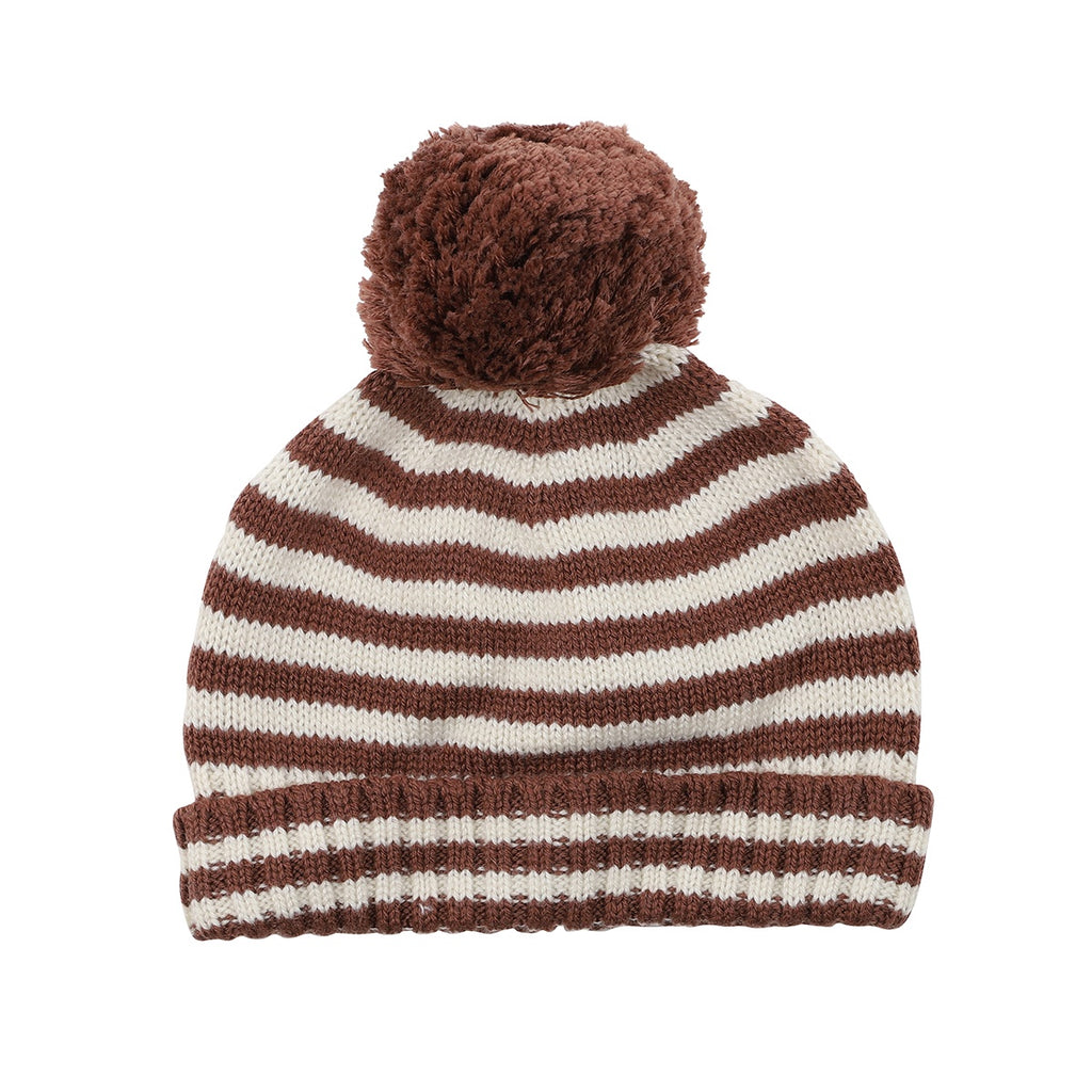 RALPH STRIPE BEANIE - TOFFEE STRIPE