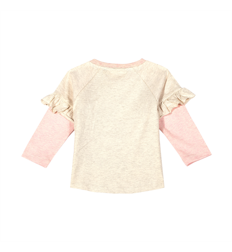 Frilled Double Sleeve Raglan T-shirt - Cosy