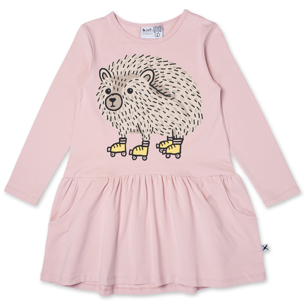 Skate Hedgehog Dress- Muted Pink