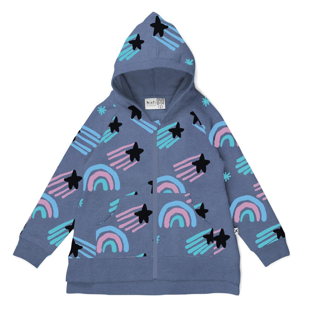 Starry Furry Zip Up - Cornflower