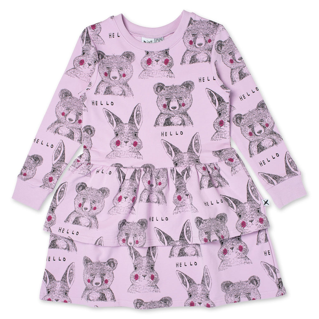 Bunny Bear Party Dress- Violet