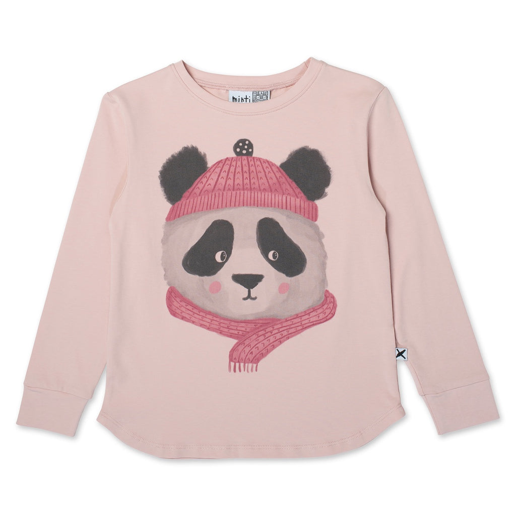 Warm Panda Tee- Muted Pink