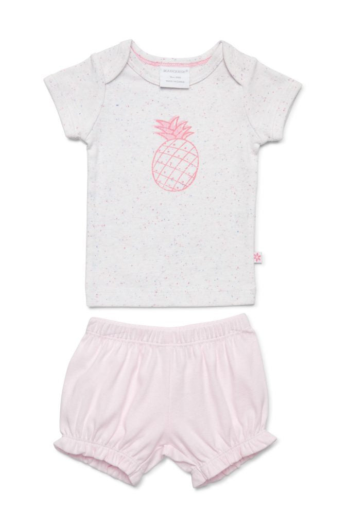 SS TShirt & Short Set Pineapple Pink