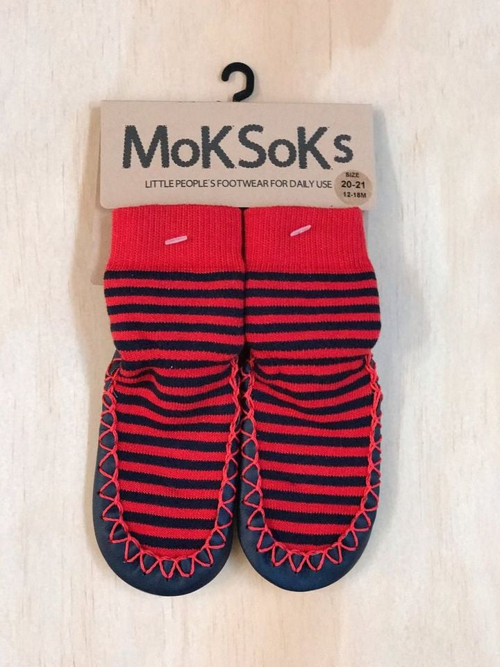 MokSoks Red/Navy Stripes
