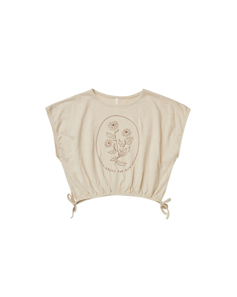 CROPPED CINCH TEE ENJOY THE NOW - NATURAL