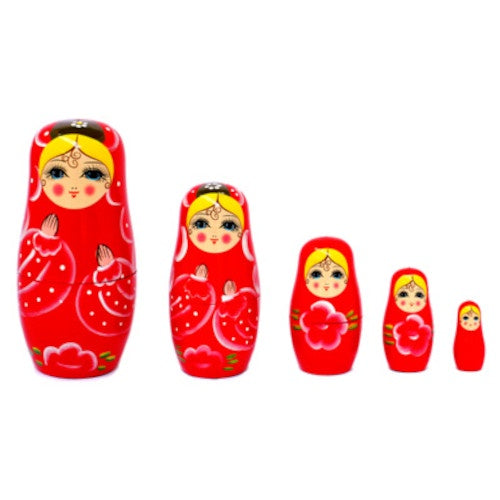 Russian Nesting Dolls - Red (5pc)