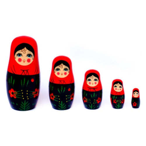 Russian Nesting Dolls - Red & Black