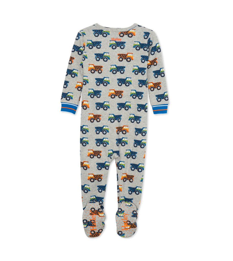 Dump Trucks Organic Cotton Footed Coverall