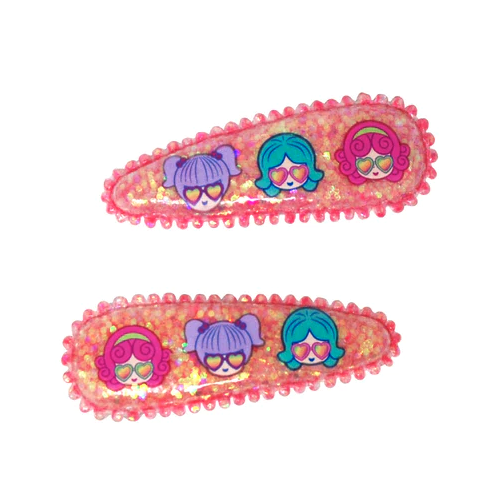 Polly Pocket Glitter Snap Clips