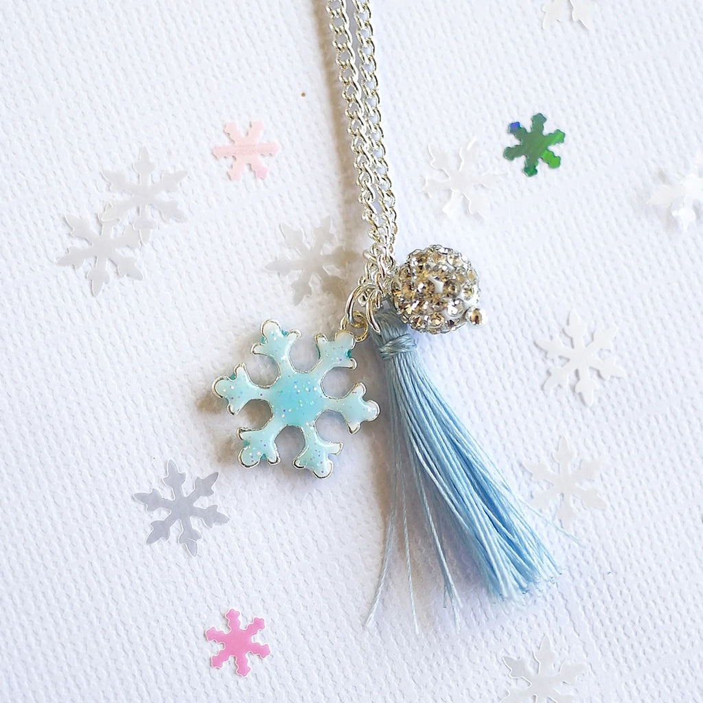 Necklace Blue Snowflake