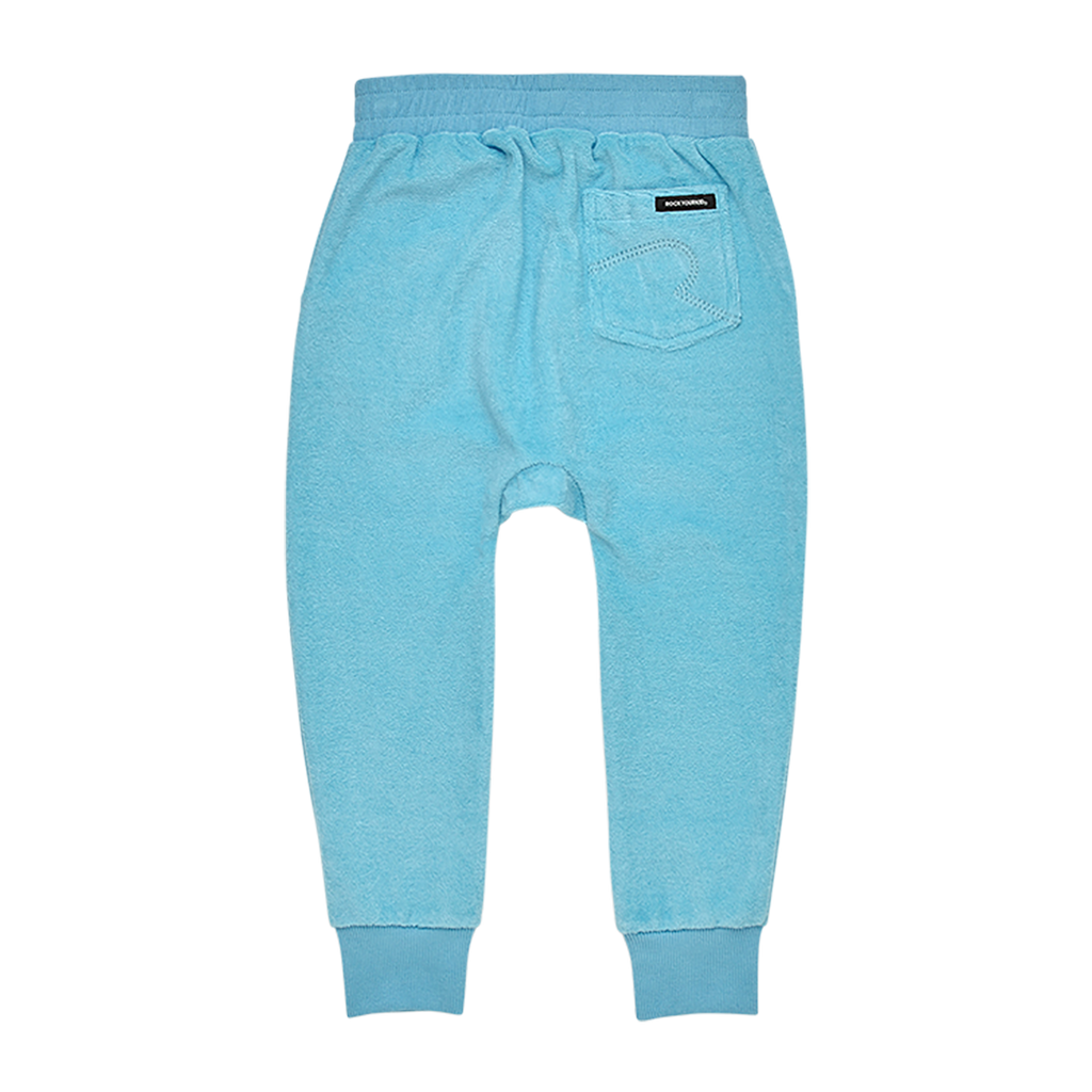 TERRY TOWELLING - TRACK PANTS BLUE