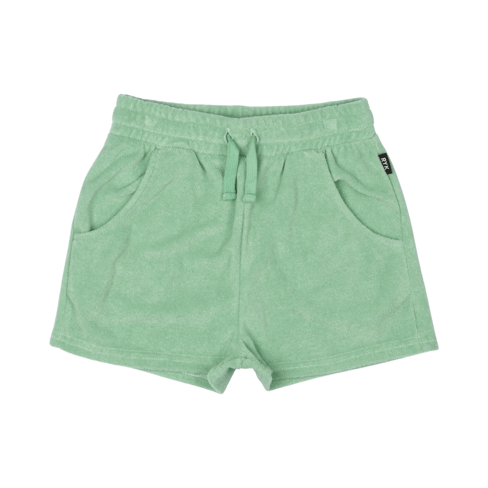 GREEN TERRY SHORTS