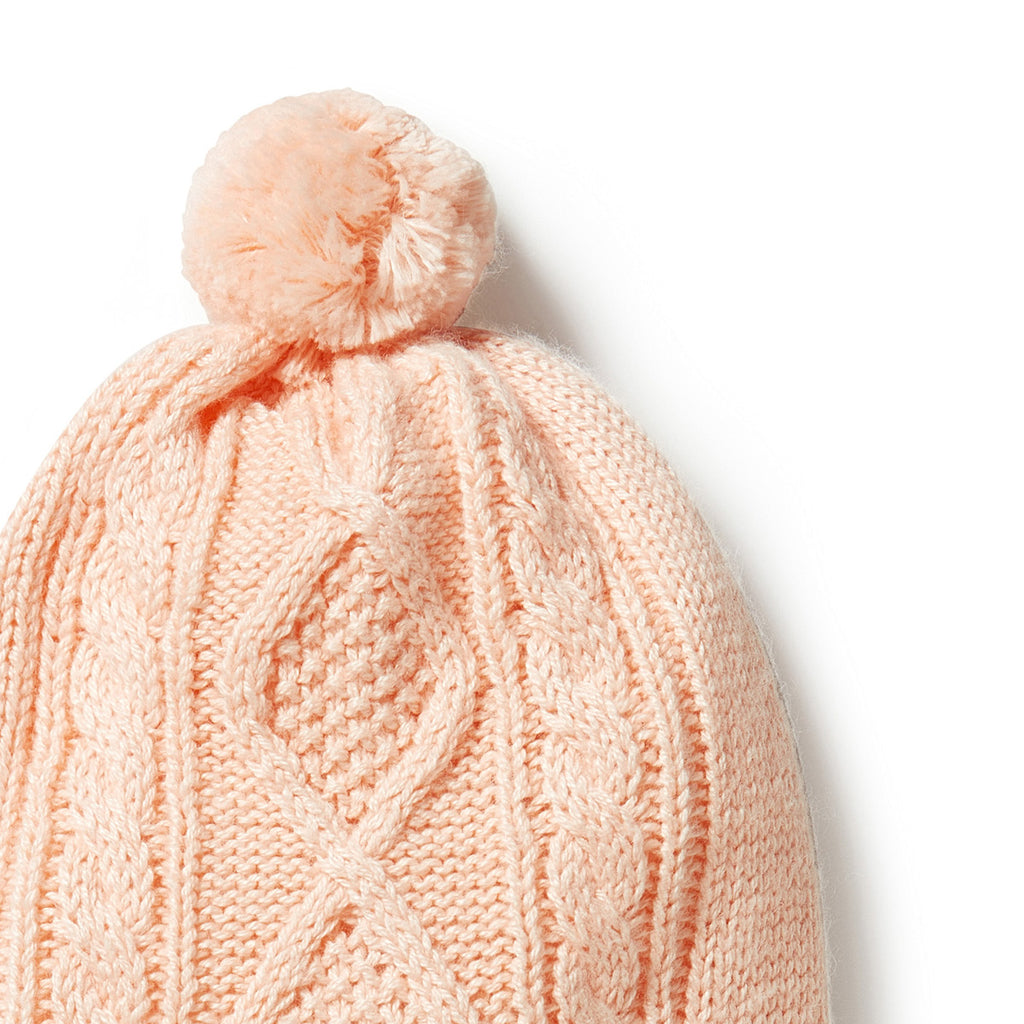 Knitted Mini Cable Hat - Shell