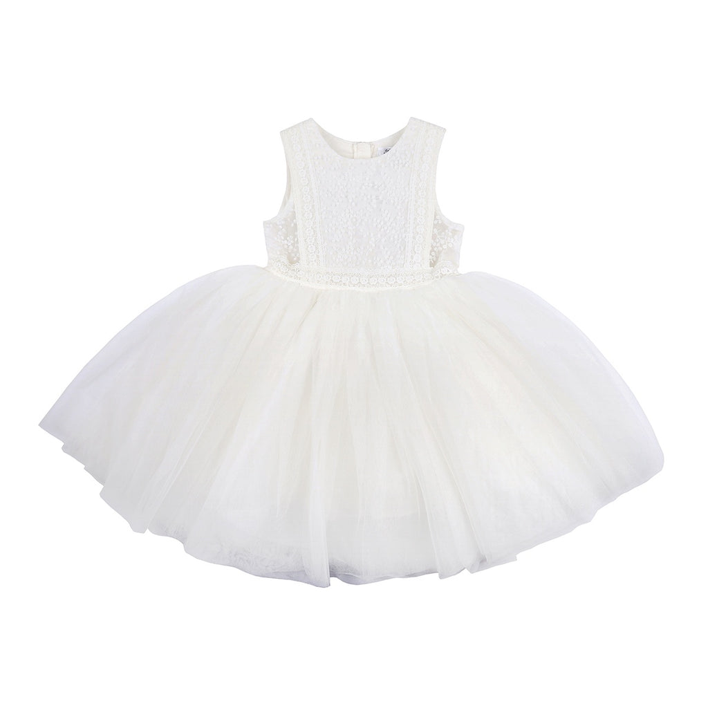 EMBROIDERED ORGANZA DRESS - IVORY