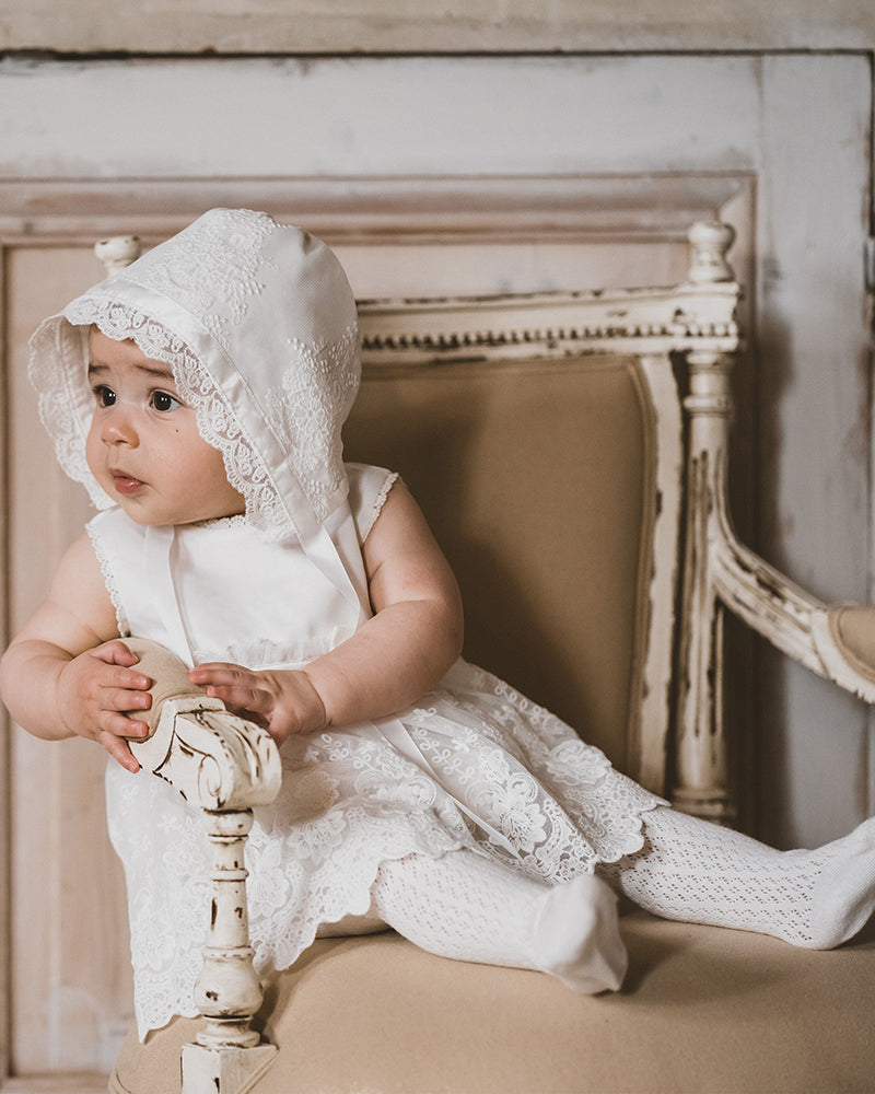 LACE OVERLAY DRESS - IVORY