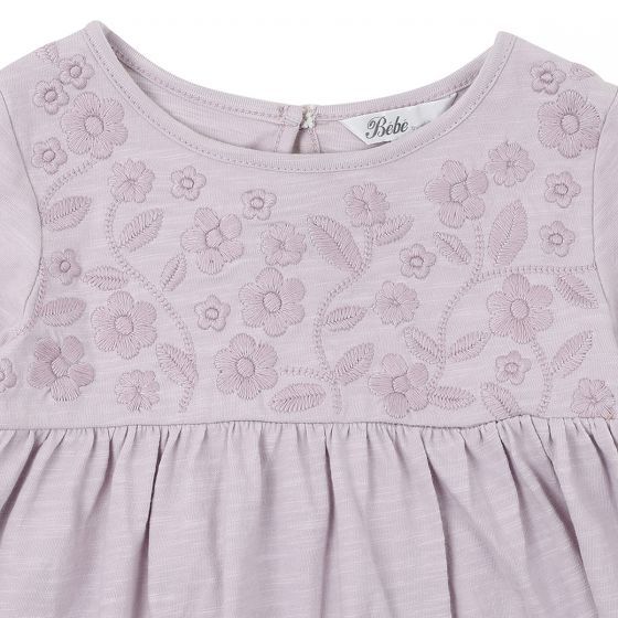 IVY EMBROIDERED TOP - MUSK LILAC