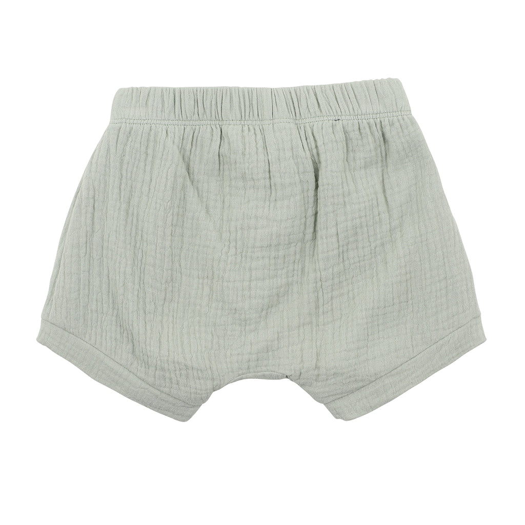 GREEN CRINKLE SHORTS