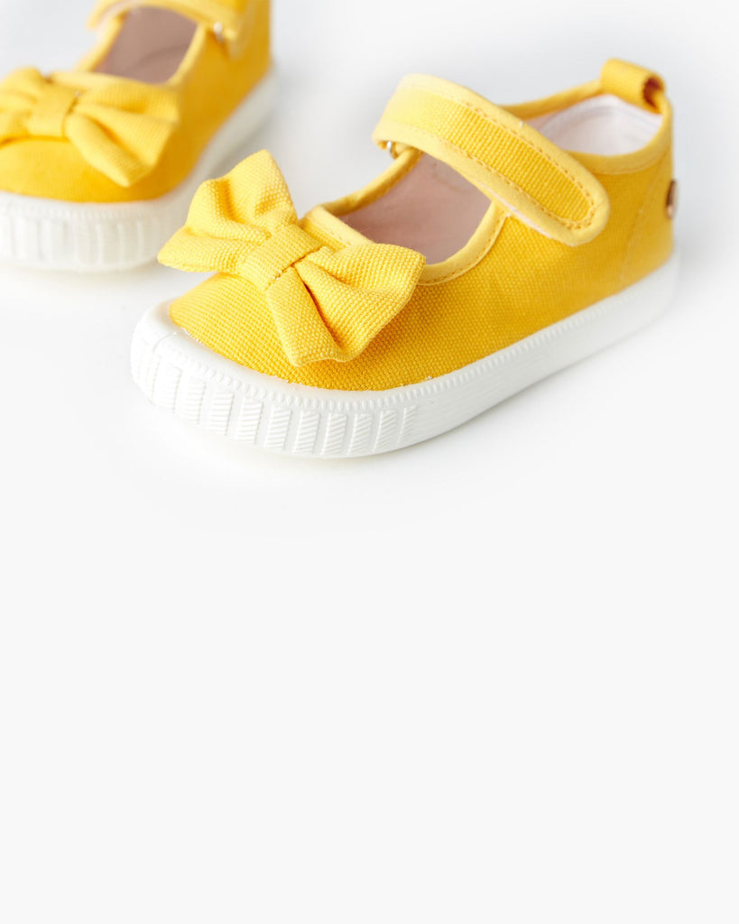 Mary Jane Bow Canvas Yellow