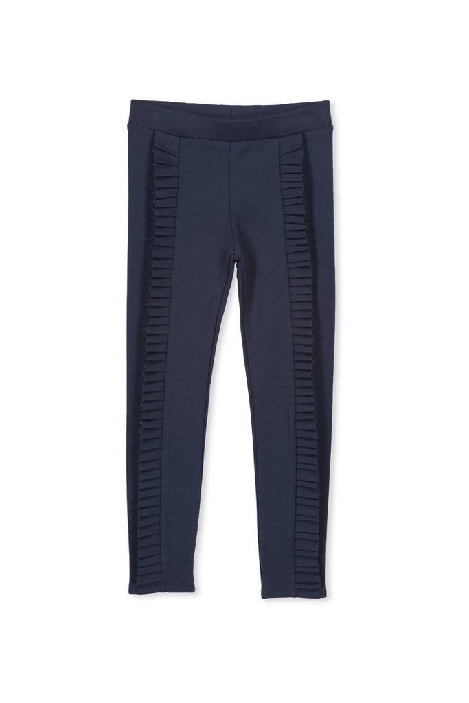 PONTE FRILL PANT NAVY