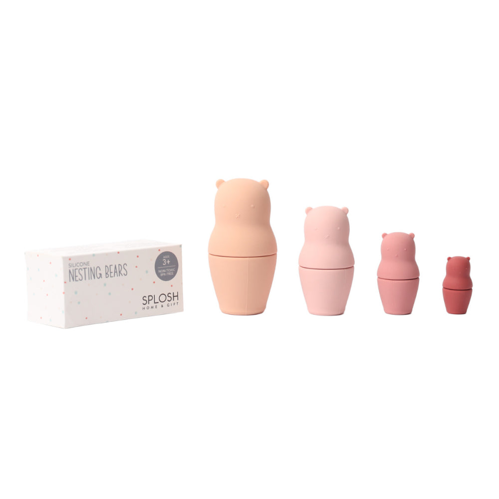 Baby Pink Silicone Nesting Bears