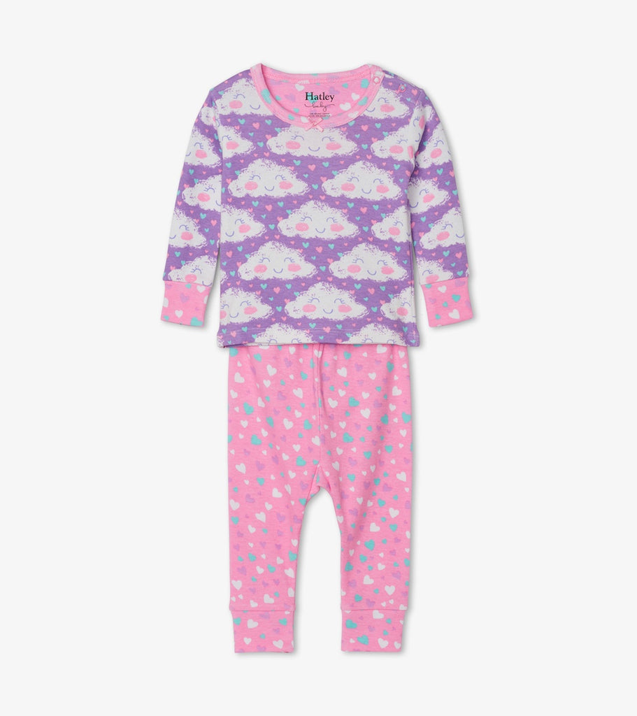 Cheerful Clouds Organic Cotton Baby Pajama Set