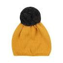 POMPOM BEANIE - MUSTARD