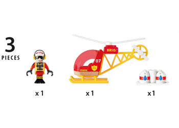 BRIO Vehicle - Firefighter Helicopter, 3 pieces