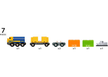 BRIO Train - Three-Wagon Cargo Train 7 pieces