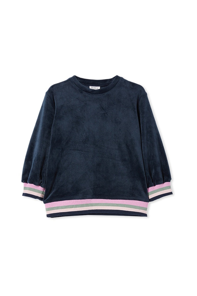 VELOUR TIPPING SWEAT TWILIGHT