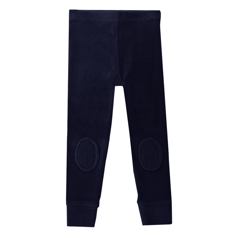 NAVY BLUE CORDUROY KNEE PATCH TIGHTS - NAVY