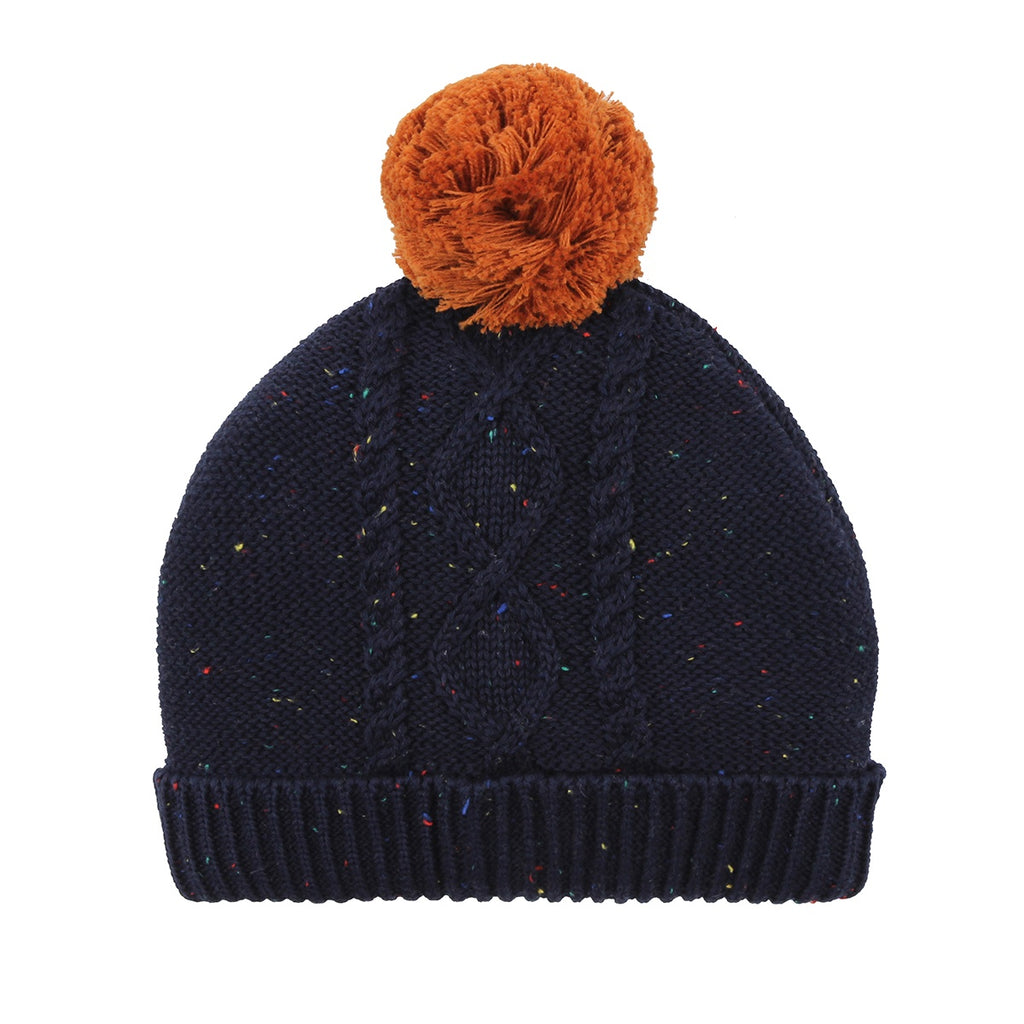 BOYS CABLE BEANIE - NAVY