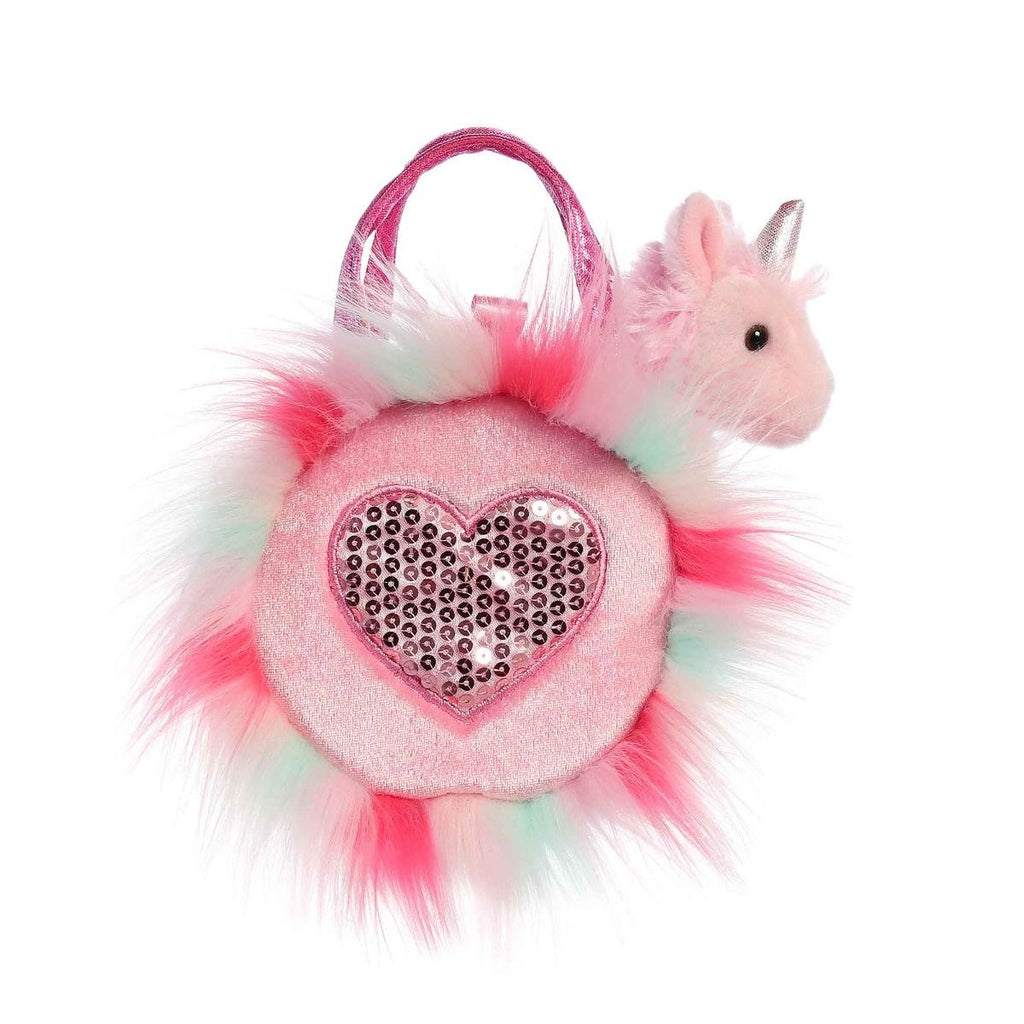 Unicorn Pink Fluffy Heart Bag