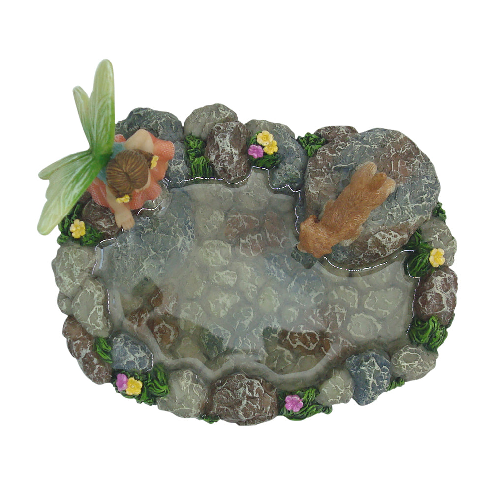 Solid Water Pond with Puppy & Fairy