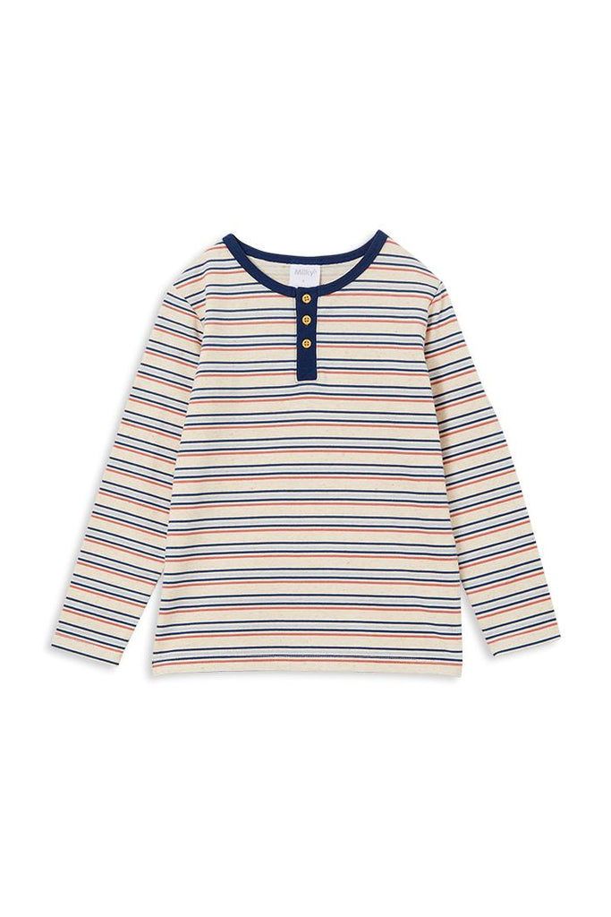 Natural Stripe Baby Henley