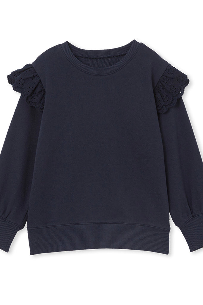 Navy Frill Detail Baby Sweat