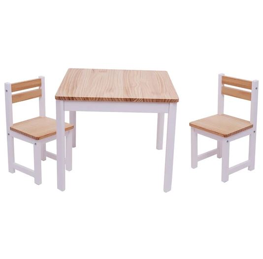 Tikk Tokk Little Boss Envy Timber Table & Chair Set White/Natural