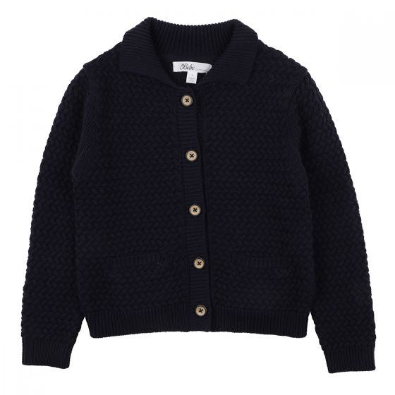 RALPH COLLARED CARDIGAN - NAVY