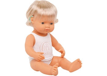 Baby Doll - Caucasian Girl with Hearing Aid 38cm