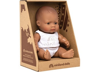 Anatomically Correct Baby Doll Hispanic Boy, 21 cm