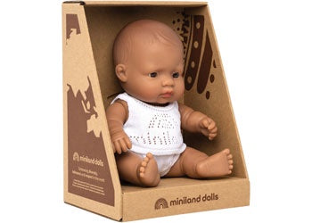 Anatomically Correct Baby Doll Hispanic Girl, 21 cm